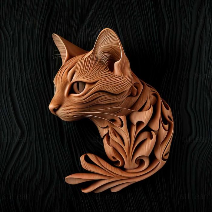 3D model Ocicat cat (STL)